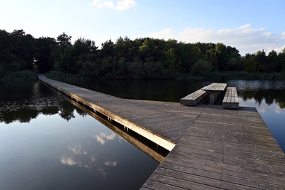 Langer Steg über den See