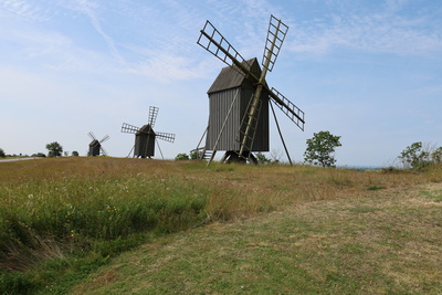 Bockwindmühlen auf Öland, Schweden Bockwindmühlen auf Öland, Schweden