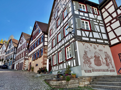 Schiltach Marktplatz mit Schlo&szlig;bergstra&szlig;e