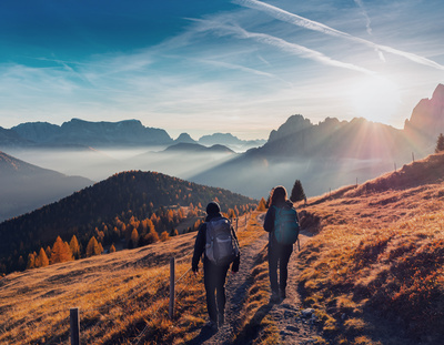 Abstieg von den Gipfeln
