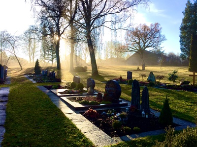 Morgensonne auf dem Friedhof