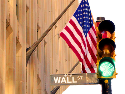 Wall-Street mit Flagge