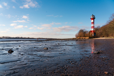 Leuchtturm Wittenbergen am Elbstrand