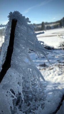 Rauhreif und Schnee