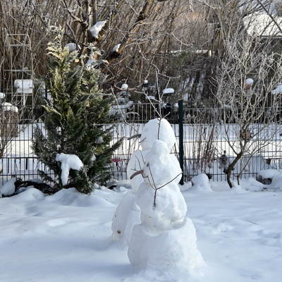 Zwei Schneem&auml;nner im Januar