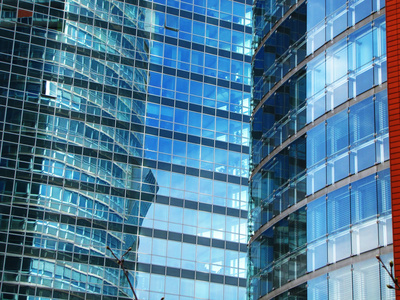 Moderne Glasfassaden in Wien