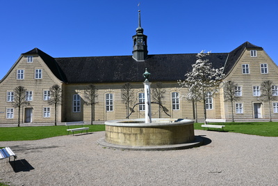 Blick auf die Kirche in Christiansfeld