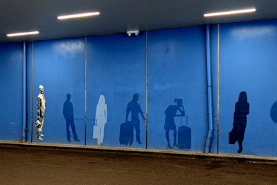 Hermann Hesse im Busbahnhof von Calw