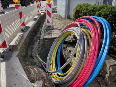 Kabelarbeiten im Wohngebiet