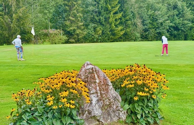 Golfspieler auf dem Gr&uuml;n